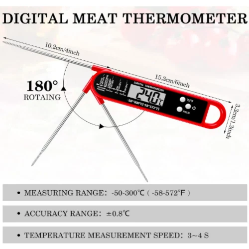 Meat Thermometer Instant Read for Grill and Cooking, Fast & Precise Digital Food