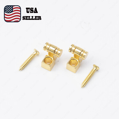 Pair of Roller String Trees String Retainer Guide for ST Tele Style Guitar Gold