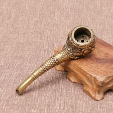 Nueva pipa para fumar tabaco vintage de latón soporte para cigarrillos filtro artesanía regalo #