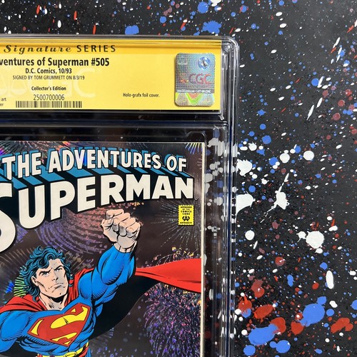 Adventures of Superman #505 (Oct 1993, DC) CGC SS 9.0 - SIGNED BY - TOM GRUMMETT - Picture 3 of 11