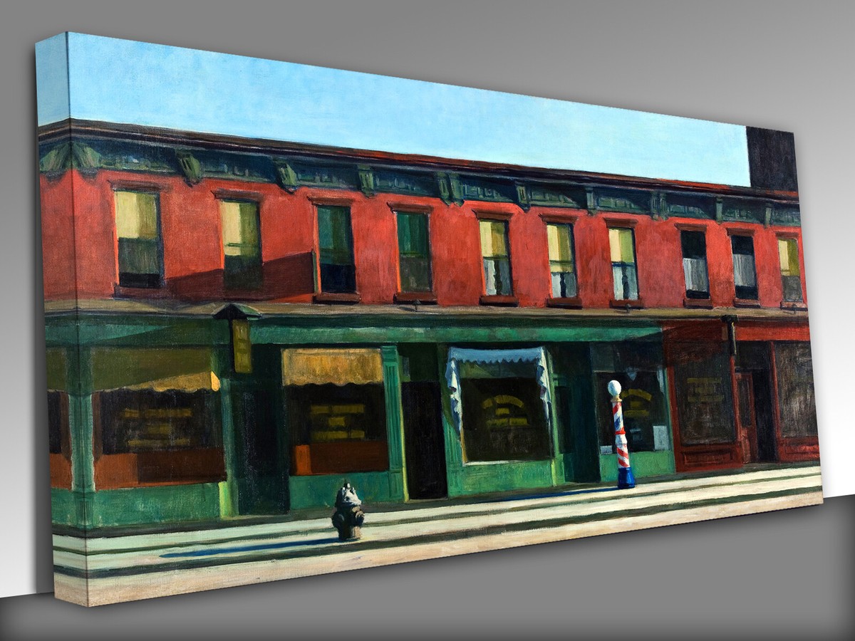 額装済/Early Sunday Morning エドワードホッパー/ポスター 特別額装品