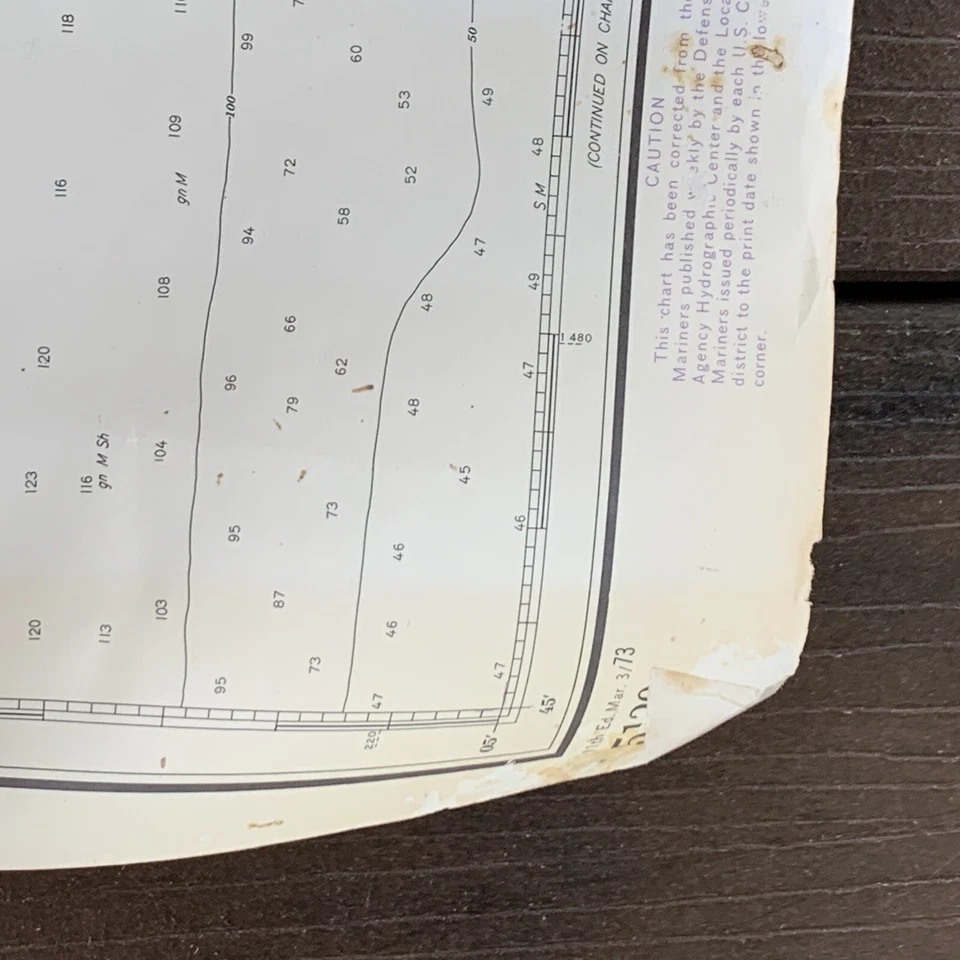 Vtg NOAA Chart Port Hueneme Santa Barbara Channel Islands Ventura March '73 5120 - Image 4 of 4