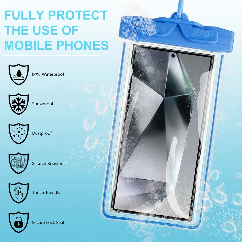 Summer Waterproof Underwater Dry Bag Pouch Clear Cell Phone Case Cover Swimming - Image 4 of 4