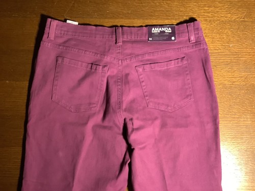 NWT Slimming Womens Size 14 Gloria Vanderbilt Amanda Jeans, Magenta, Purple - Picture 8 of 8