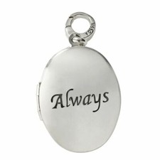 NEW FOSSIL SILVER TONE ENGRAVED "ALWAYS" LOCKET CHARM -JF00480040