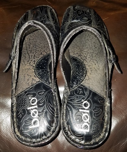 Bolo Black Embossed Buckle Mules Size 9M - Picture 4 of 5