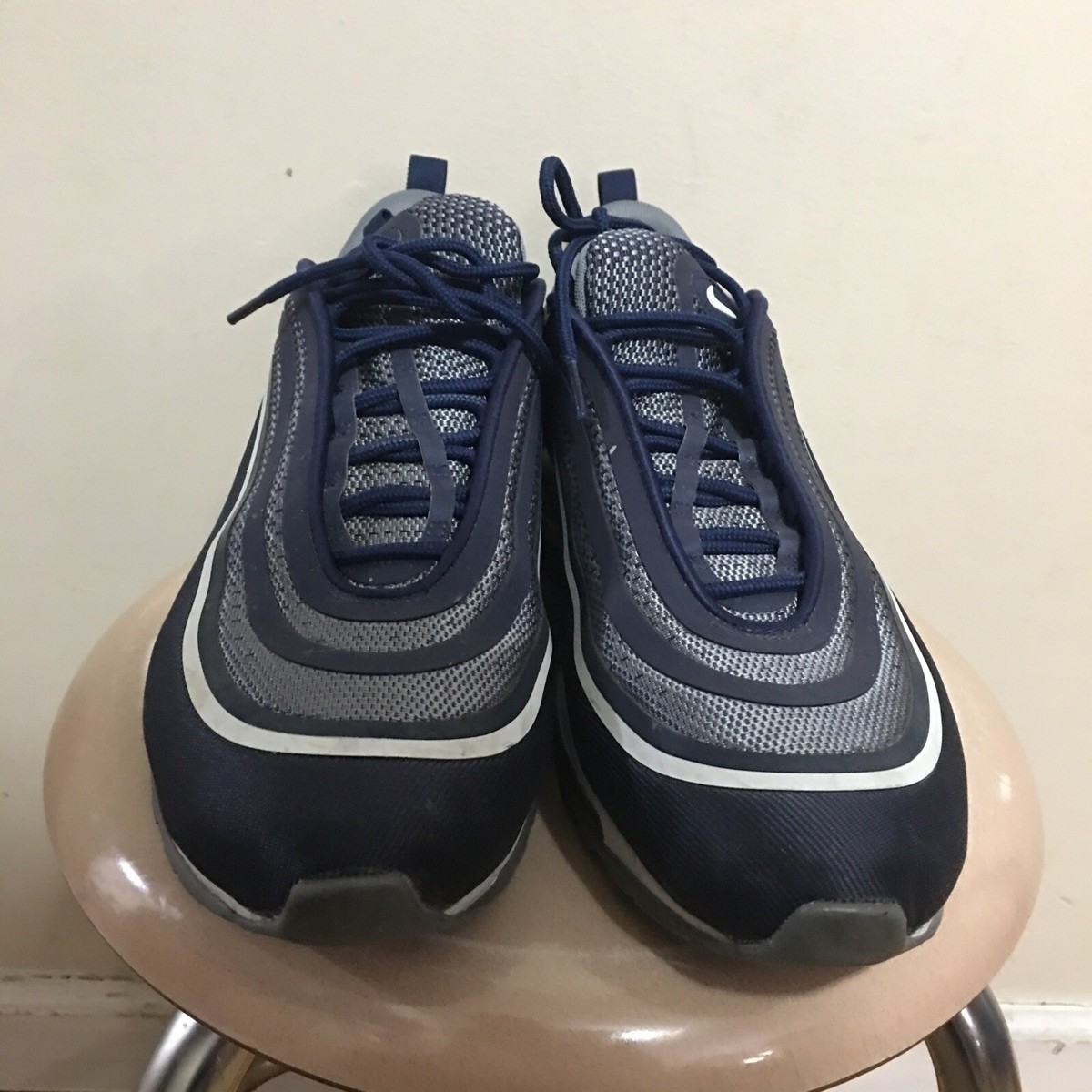 NIKE AIR MAX 97 Midnight Navy Metallic Gold Men's Size 13 (no box