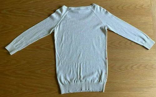 Ivory coloured soft long-sleeved top with red swallow design (Fat Face; Size 6) - Picture 4 of 4