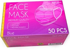 Karlash Disposable Face Mask, Pack of 50 Blue Mask (Pack of 6)
