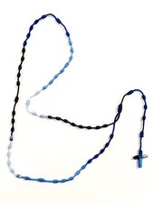 Knotted Rosary - 100% Nylon Thread - Blue Mix