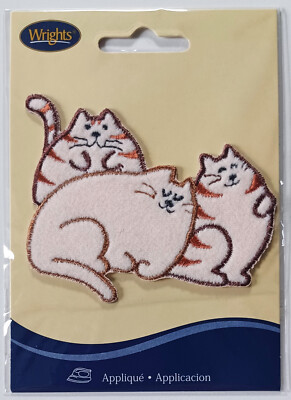 Wright's Fat Cats 3 1/4'' x 2 3/4'' Iron On Applique wp-399