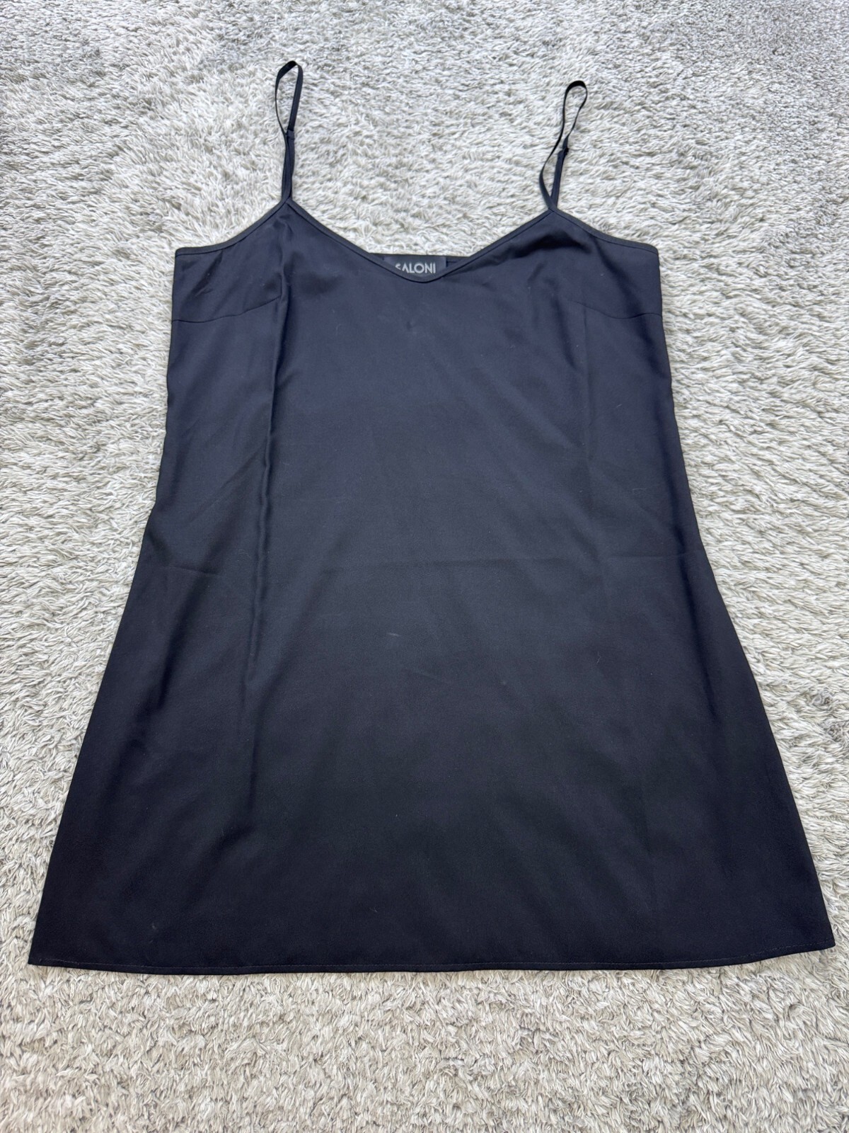 Saloni Blouse Womens 8 Black Sheer Sleeveless Minimal Modest Tank Top