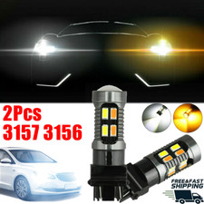 3156 3157 LED Switchback Turn Signal Light Bulbs 20-LED DRL White Amber 5730 12V