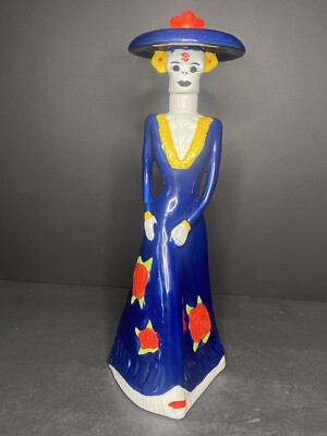 Doña Celia Tequila Blanco Empty Bottle/ Decanter  Día de Los Muertos  14  750ml