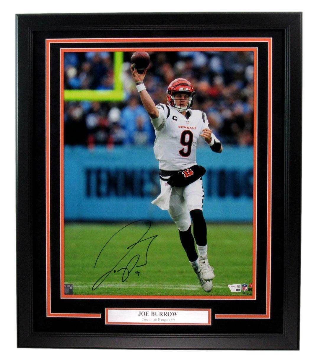 Joe Burrow Autographed Signed 16x20 Photo Bengals Framed Fanatics 181158 