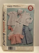 RETRO 50s SIZE XXS-L SIMPLICITY 2900 BABIES LAYETTE BONNET UNCUT/FF