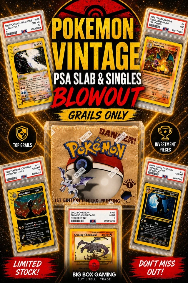 £60k+ PSA Slab / Fossil 1st Box Break / Vintage Singles Blowout! 99p