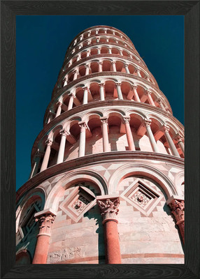 Leaning Tower of Pisa Framed Wall Art Poster Canvas Print Picture