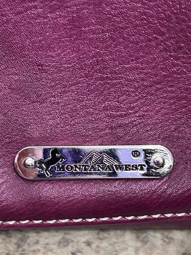 montana west concealed carry purse Vegan Leather Studded Purple/wine Rhinestone - Picture 9 of 14