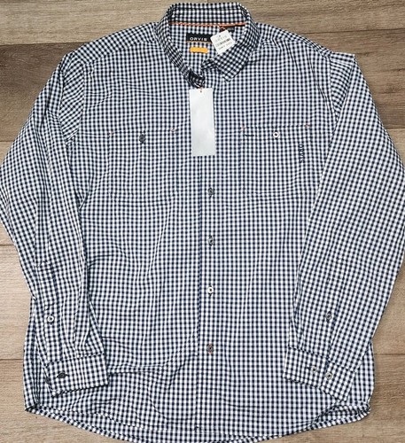 NWT ORVIS Active Fit River Guide 2.0 Long Sleeve Shirt Mens Large Navy Check