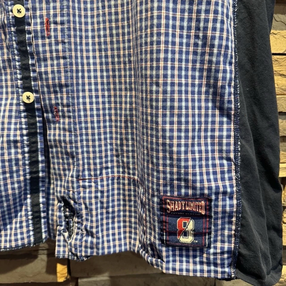 Shady Limited Edition Mens Plaid Shirt Short Sleeve Large Eminem Y2k Rap Hip Hop - Image 2 of 4