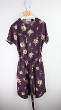NANCYBIRD 100% cotton belted  shirt dress with wattle/daphne print size L/UK12