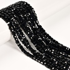 Black Crystal Glass Faceted Cube Beads Size 4mm 15.5'' Strand