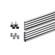 72 In. Ecostorage Chrome Color Steel Poles - Set of (4)