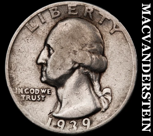 1939-S Washington Quarter- Silver- Semi Key Better Date No Reserve #J4566