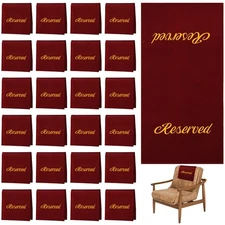 Boyiee 24 Pack 22 Inch Reserved Chair Signs Church Pew Reserved Sign Burgundy...