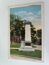 Gen'l Poor Monument and First Reformed Church Hackensack New Jersey NJ Postcard