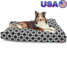 Washable Rectangle Dog Bed Non Slip Comfy Pet Bed W/ Removable Cover Crate Bed