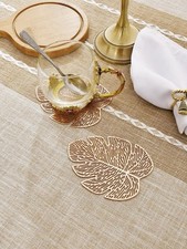 Leaf Shaped PVC Rose Gold Coasters | Set Of 6