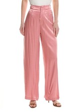 NWT ASTR The Label Beulah Satin Wide Leg Pants High Waist Dusty Rose Pink Size S
