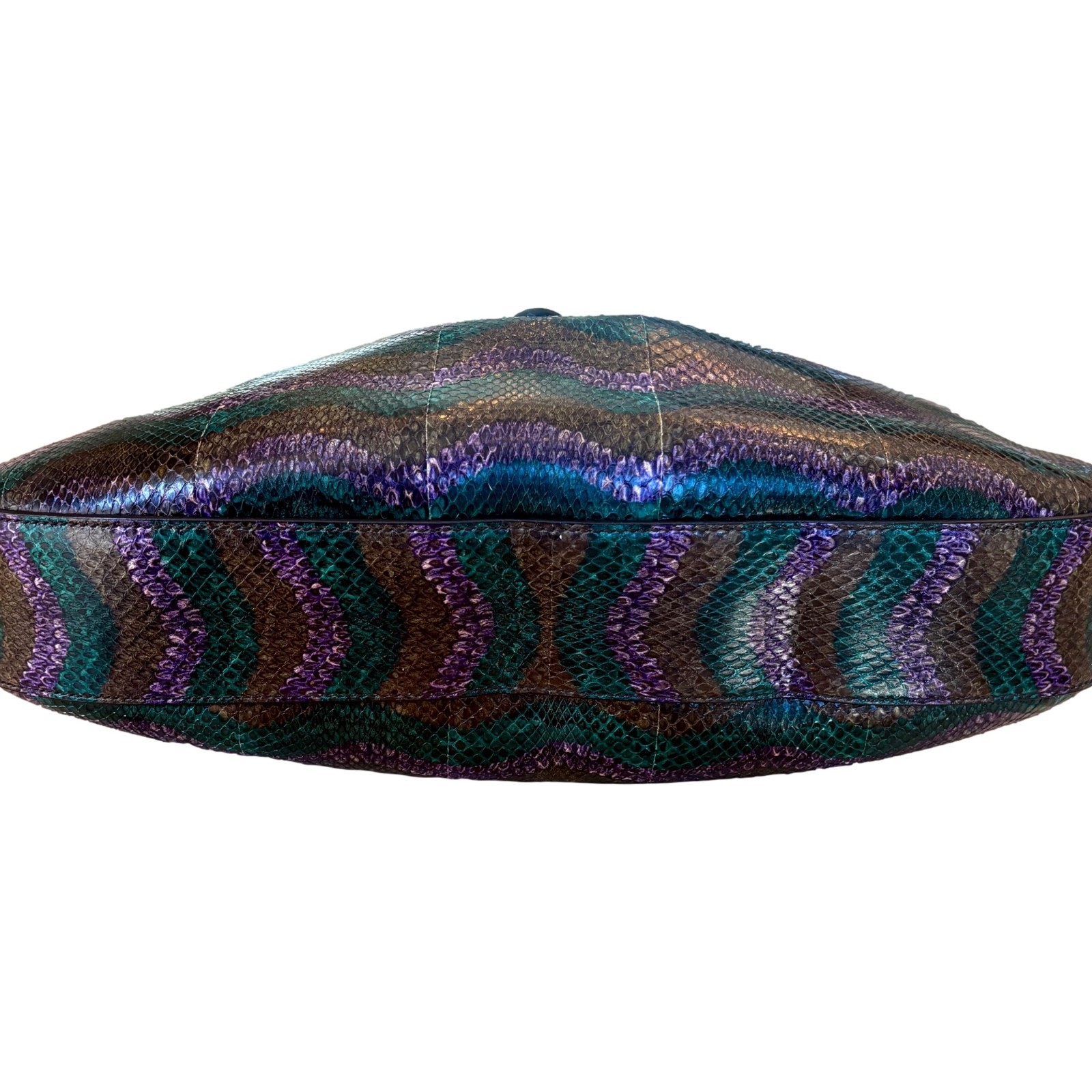 Gucci Jackie Python Leather Green Purple Large Sh… - image 4