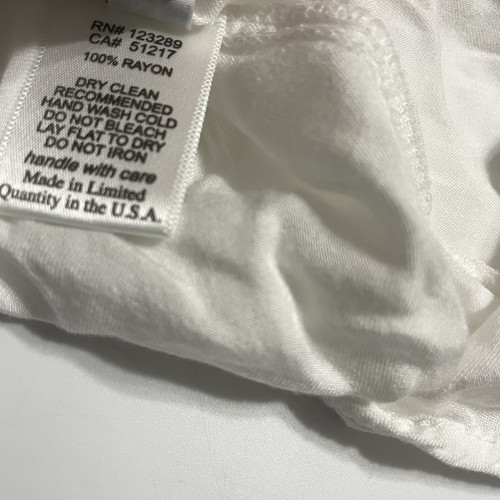 Lauren Moshi Damen M LS Knopfleiste Viskose Ösen Ball Patch Bluse Top weiß - Bild 8 von 8