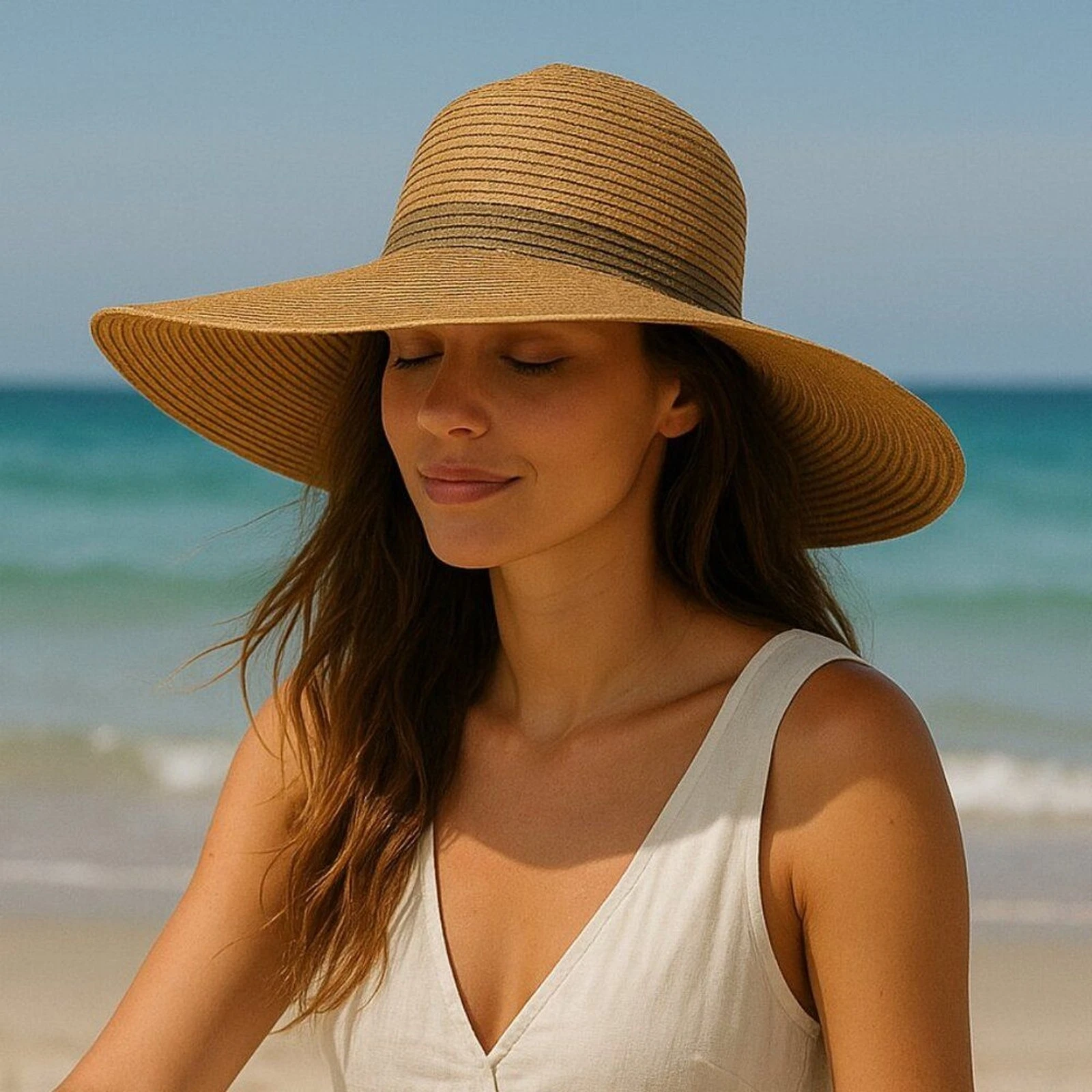L*Space Classic Wide Brim Straw Sun Hat Coastal Cowgirl, Beachcore, Minimal Chic