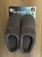 Isotoner Women Sz Large 8.5 - 9 Hoodback Clog Slippers Memory Foam Heel Cushion
