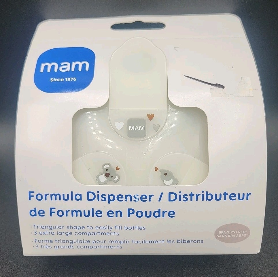 New Sealed Mam Baby Formula Dispenser w Snap-On Lid, 3 Compa