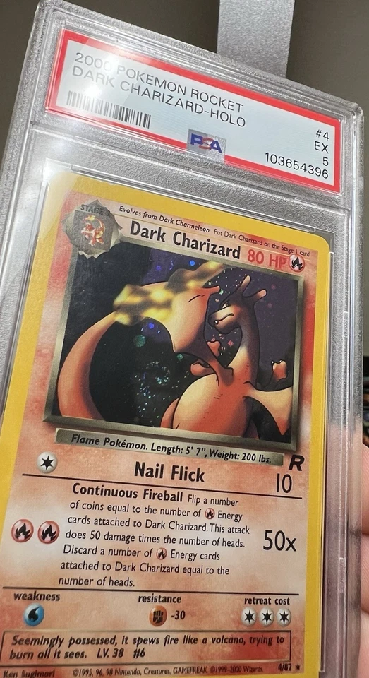 DARK CHARIZARD HOLO POKEMON TEAM ROCKET 4/82 2000 ENGLISH PSA 5 SWIRL - Image 3 of 3