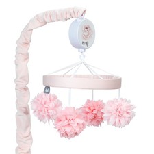 Lambs Ivy Signature Botanical Baby Pink Floral Musical Baby Crib Mobile
