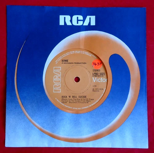 DAVID BOWIE - ROCK N ROLL SUICIDE - A1/B1 UK 1974 1st PRESS 7" VINYL EX/VG+