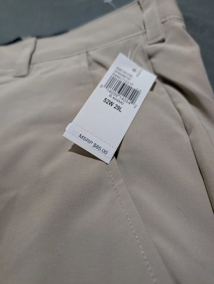 Nova Calça de Golfe Masculina Izod Bege Swingflex 4 Vias Elástica Absorção de Umidade 52x29 - Imagem 3 de 4