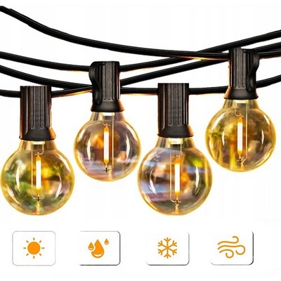 Outdoor LED Lichterkette Außen Strom Glühbirnen Außen mit 33 Birnen IP68 9M