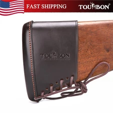 TOURBON Hunting Recoil Pad Slip-on Shotgun Rifle Butt Cover Stock Sleeve Leather