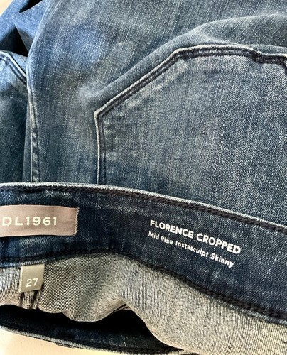 EUC DL 1961 PREMIUM DENIM, “FLORENCE CROPPED” INSTASCULPT SKINNYW/RAW EDGE-27 - Picture 3 of 7