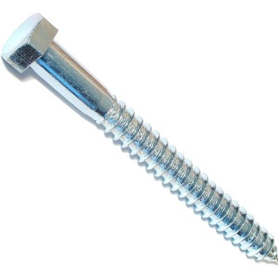 4 PCS 1/2 x 5 Hex Lag Screws, 014973455705, Steel, Heavy Duty, Wood Bolts