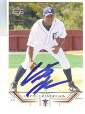 New York Yankees CURTIS GRANDERSON Signed 2002 Upper Deck Future Gems 1st Card