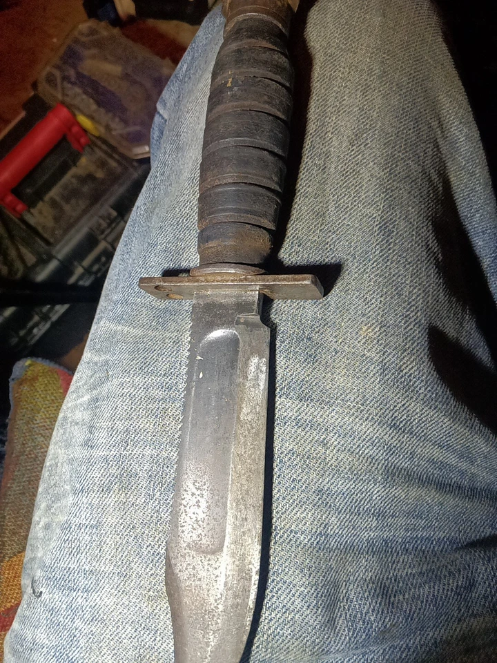 Faca de sobrevivência vintage CAMILLUS NY piloto militar dos EUA lâmina fixa 1-1967 - Imagem 2 de 4