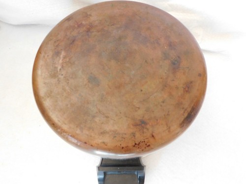 VINTAGE 1801 REVERE WARE 4 QUARTI FONDO RAME STOCK PENTOLA PADELLA CON COPERCHIO - Foto 9 di 10